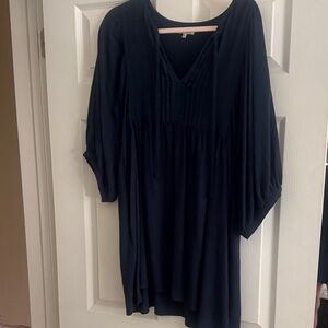 Navy linen dress